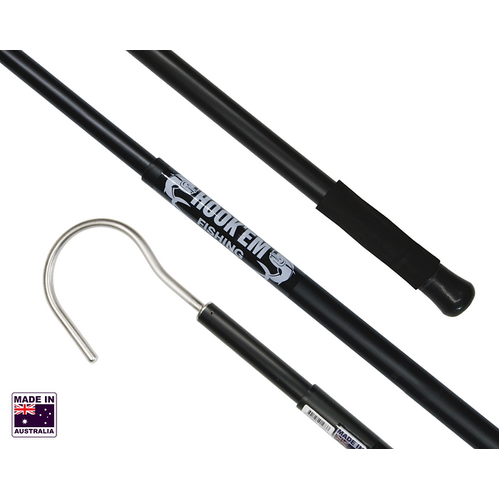 Hookem Telescopic Round Boat Hook - Fixed 10 X 100mm Stainless Head (No Point - Rounded End) - 2M To 3.6M