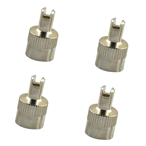 Tyre Valve Caps Slotted S/Metal 4pc