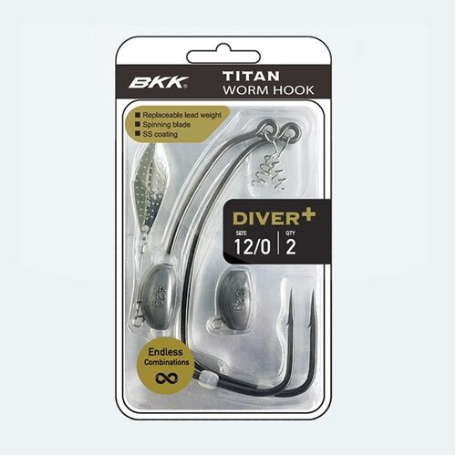 BKK Titan Diver Plus Worm Hook - 10/0 - 2 Per Pack