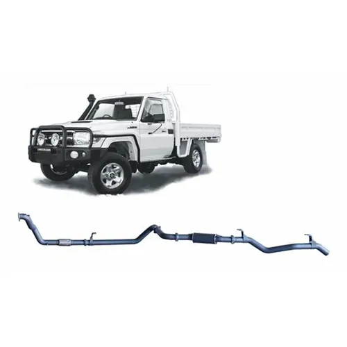 Redback Exhaust For Toyota Landcruiser 75/78/79 Series Ute & Troop Carrier (Narrow Front) 1990 - 2007 HZJ79R 4.2 Litre First Flange Back, Resonator