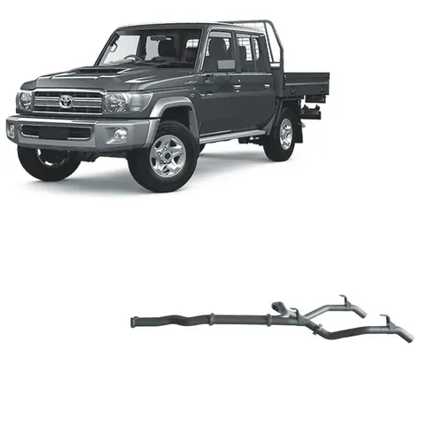 Redback Exhaust For Toyota Landcruiser 79 Series Single And Double Cab 2016+ Twin System VDJ79R 4.5 Litre Pipe Only