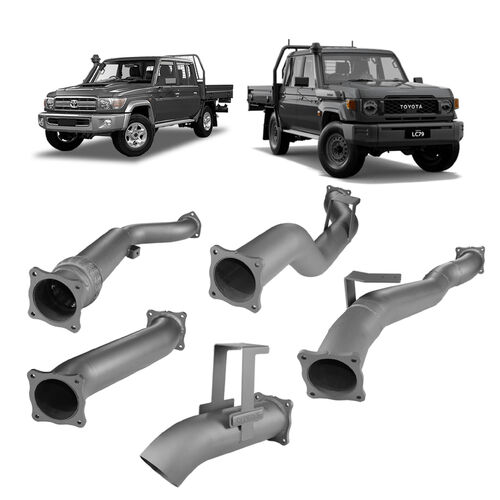 Redback Extreme Duty 4" Turbo Back Exhaust with Muffler Delete for Toyota Landcruiser 79 Series Dual Cab (2012 - 2024)