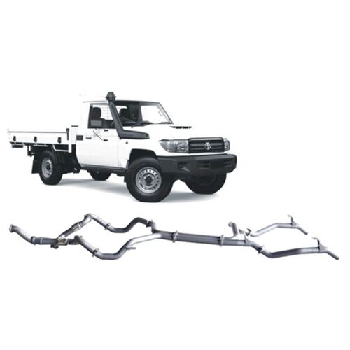 Redback Exhaust For Toyota Landcruiser 79 Series Single Cab Ute 2007 - 2016 Twin System VDJ79R 4.5 Litre No Catalytic Converter - Pipe Only 