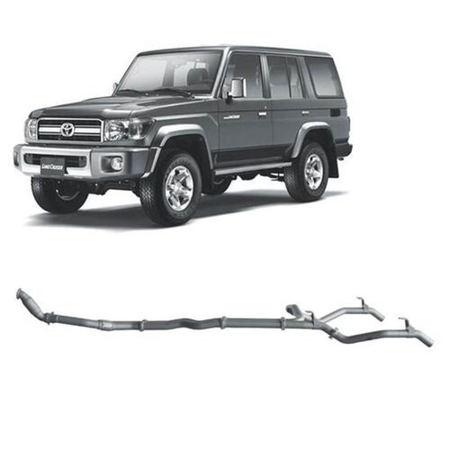 Redback Exhaust For Toyota 76 Landcruiser 2007 - 2016 Twin System VDJ76R 4.5 Litre No Catalytic Converter - Pipe Only 