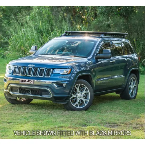 MSA Towing Mirrors to suit Jeep Grand Cherokee (2010-12/2022) - Chrome, Electric, Heated, Indicators, Blind Spot Monitoring, Power Fold