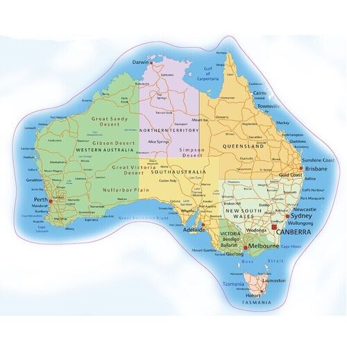 TRA Australia Map Decal Sticker Multi Colour