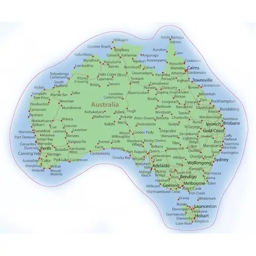 TRA Australia Map Decal Sticker Green