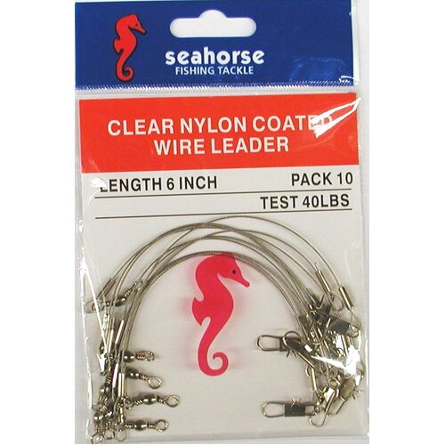 Seahorse Tackle Trace Std Kor 6"X40Lb Nylon Coat