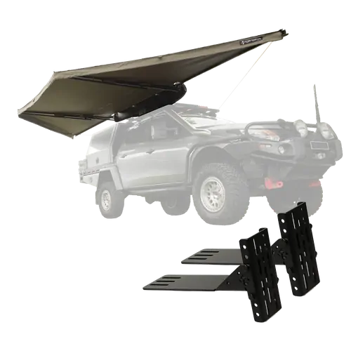 Tuff Terrain 180 Free Standing Awning With Dimmable LEDs & Twin T Bracket Combo