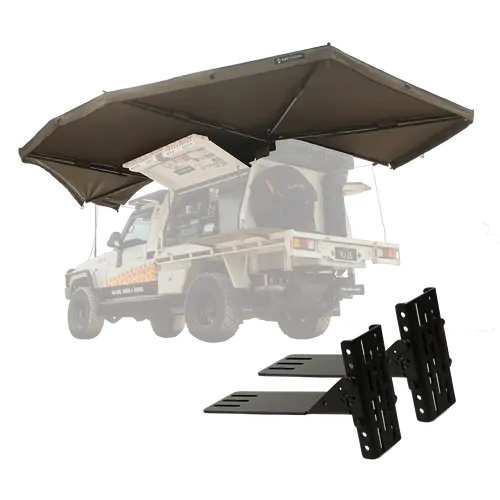 Tuff Terrain 270 LHS Free Standing Awning With Dimmable LEDs & Twin T Bracket Combo