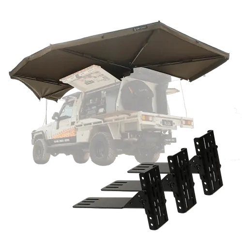 Tuff Terrain 270 LHS Free Standing Awning With Dimmable LEDs & Triple T Bracket Combo