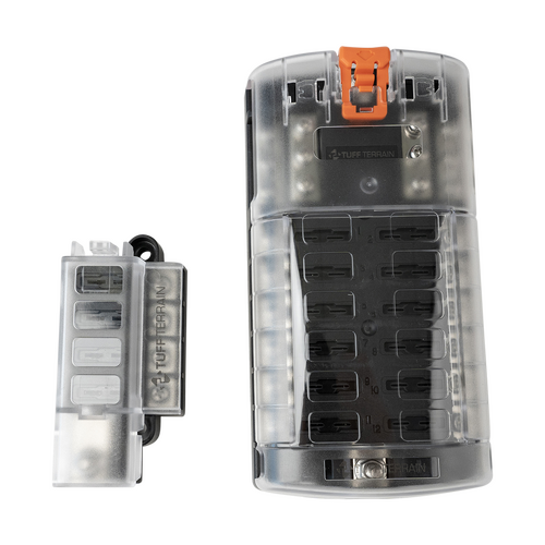 Tuff Terrain Fuse Block 4 Way Positive & 12 Circuit ST Blade Fuse Block Bundle