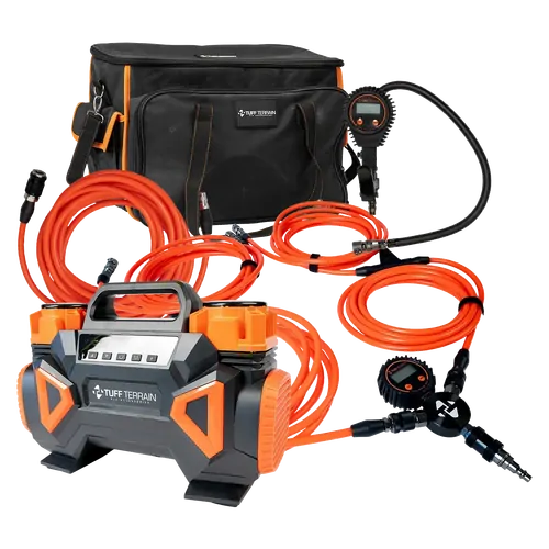 Tuff Terrain Set Point - Automatic Compressor 300lpm Digital Gauge and 4 Valve Multi Tyre Deflator/Inflator Kit