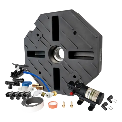 Tuff Terrain Spare Wheel Underbody Water Tank - 62L with 12v 3.8L Water Pump & John Guest fitting kit