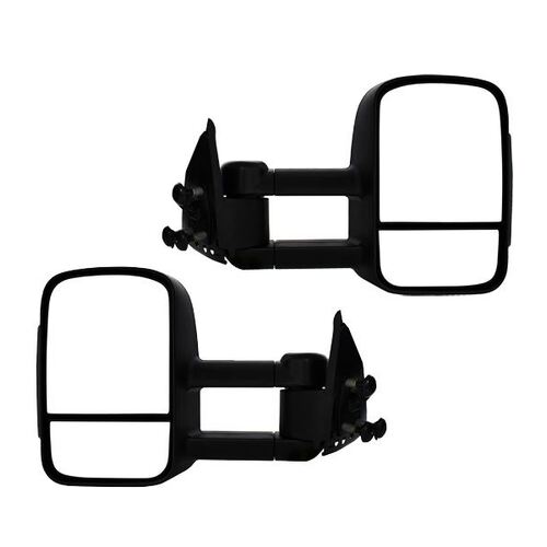 Extendable Towing Mirrors For Mitsubishi Pajero 2001-Onwards - Black