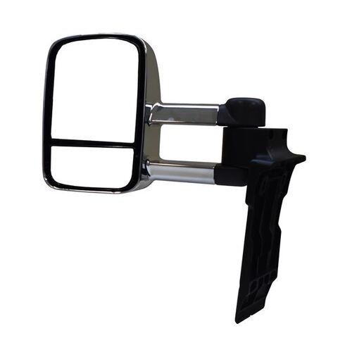 Extendable Towing Mirrors For Toyota Landcruiser 75, 76, 78 & 79 Series - Chrome/Manual