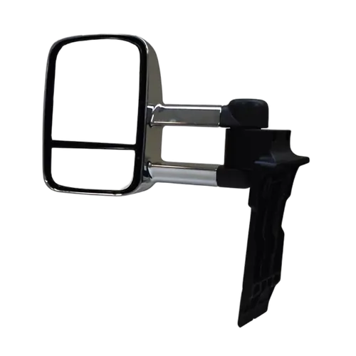 Extendable Towing Mirrors For Toyota Landcruiser 75, 76, 78 & 79 Series - Chrome/Manual