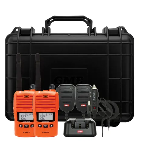 GME TX6165 5/1 Watt UHF CB Handheld Radio - Blaze Orange - Twin Pack