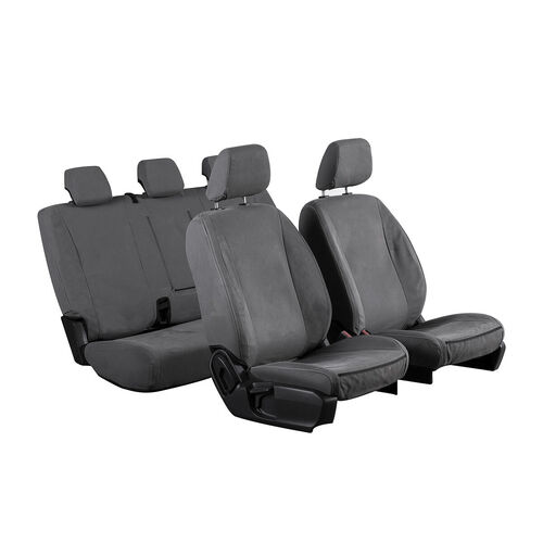 Rubbertree Black Canvas Seat Covers For Toyota Landcruiser Prado (J150 5 Seat Auto) 2012-2014 Full Set, 5 Seats