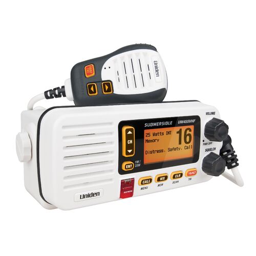 Uniden UM455VHF VHF In-Boat Marine Radio with Submersible Speaker Mic