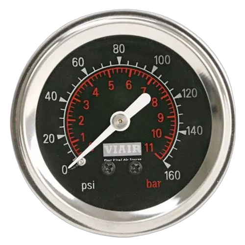 Viair Single needle gauge, 2", 220psi, white face, illuminated