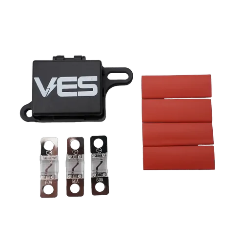 Midi Fuse Kit Dual 30 AMP 1 Holder 3 Fuses 4 Terminals 4 Heatshrink