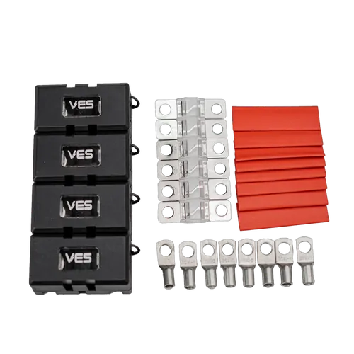 Midi Fuse Kit 50 AMP 4 Holder 6 Fuses 8 Terminals 8 Heatshrink