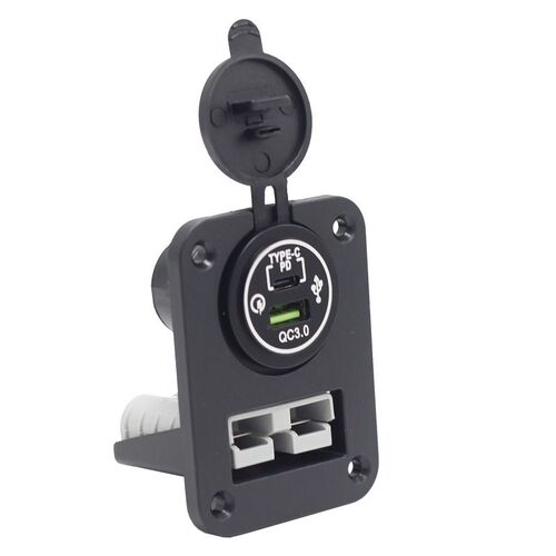 VES Flush Mount Single Anderson 50amp + USB (USB C QC + USB QC )