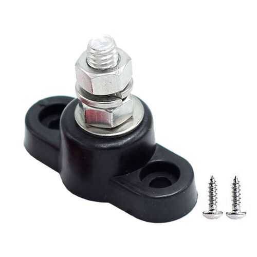VES Black Surface Mount Stud M10 - 100amp Rated @ 12V