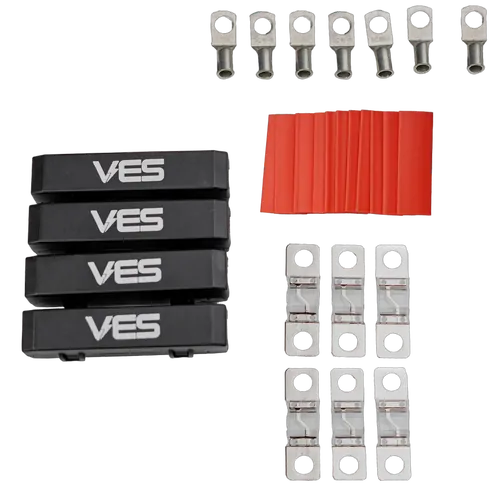 Midi Fuse Kit Inline 125 AMP 4 Holder 6 Fuses 8 Terminals 8 Heatshrink