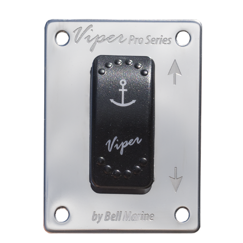 Viper Led Up/Down Momentary Anchor Switch & Polished Stainless Steel Face Plate
