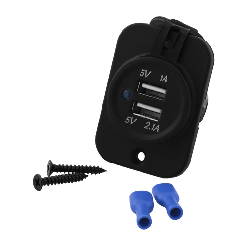 Viper Marine Dual Usb Ports 12V Flush Mount Inc Cable And Fixing Hardware