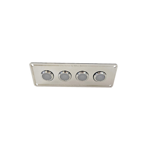 Viper 4 Gang Stainless Steel Switch Panel With 20A Backlit Switches