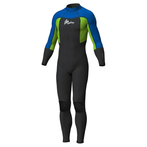 Maddog Boys Superstretch Steamer 3/2mm Blue/ Lime - Size 4