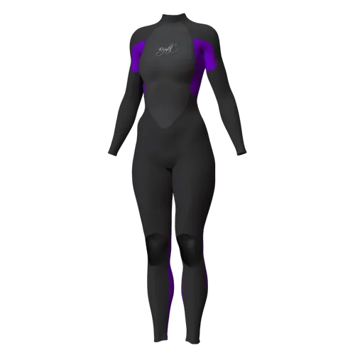 Crystal Womens Superstretch Steamer 3/2mm Black/Purple - Size 8