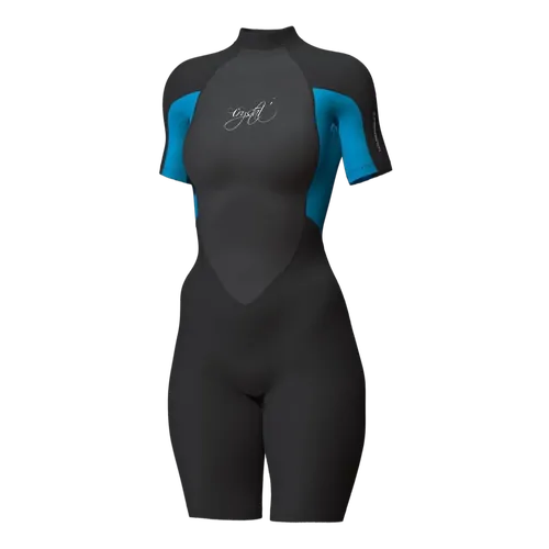 Crystal Womens Superstretch Springsuit 2mm Black/ Blue - Size 6