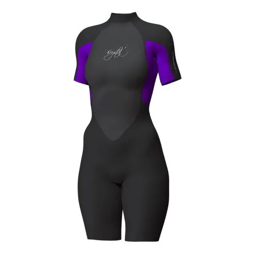 Crystal Womens Superstretch Springsuit 2mm Black/ Purple - Size 6