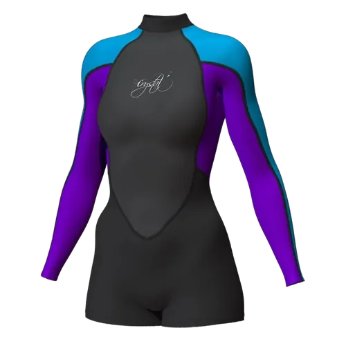 Crystal Womens Superstretch Long Sleeve Springsuit 2mm Blue/ Purple - Size 6