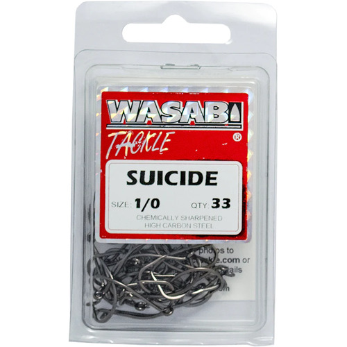 Wasabi Suicide Black 1/0 Hook Medium Pack (33)
