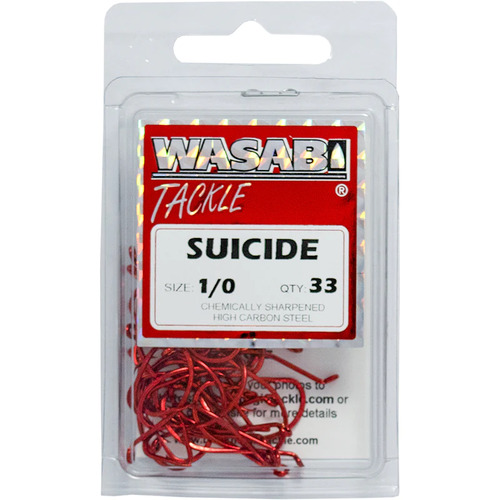 Wasabi Suicide Red 1/0 Hook Medium Pack (33)