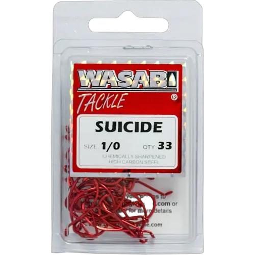 Wasabi Suicide Red 1/0 Hook Medium Pack (33)