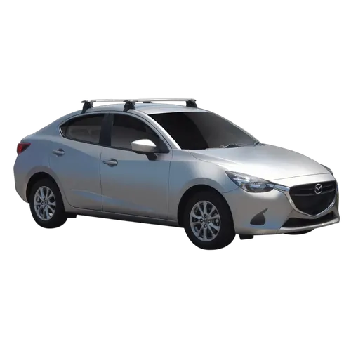 Yakima ThruBar 120cm Silver Pair (S16Y) To Suit Mazda 2 4dr Sedan 10/2015-/On