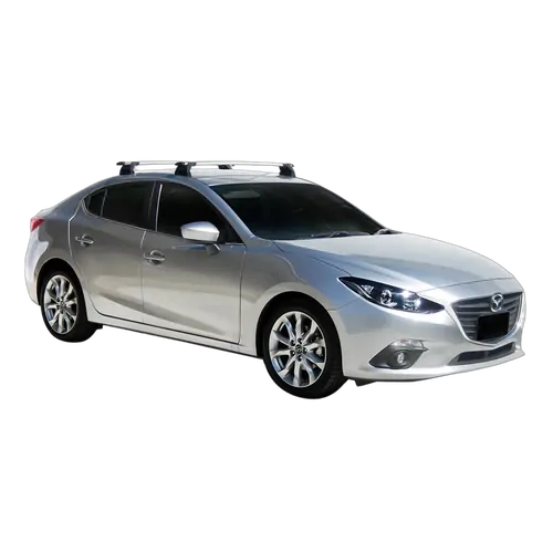 Yakima ThruBar 120cm Silver Pair (S16Y) To Suit Mazda 3 4dr Sedan /2016-03/2019