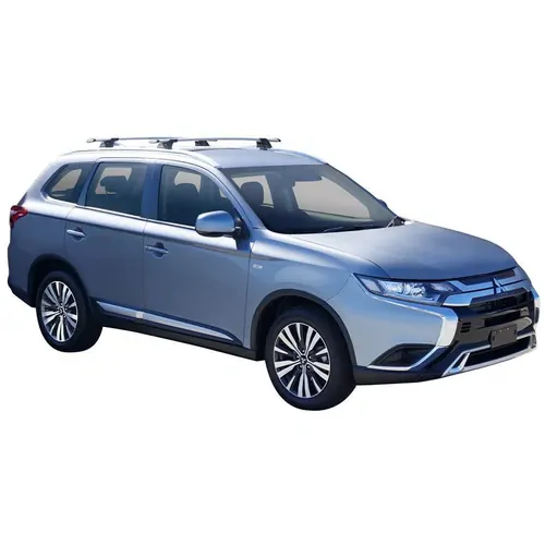 Yakima ThruBar 135cm Silver Pair (S17Y) To Suit Mitsubishi Outlander 5dr SUV /2018-10/2021