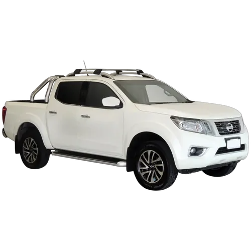 Yakima FlushBar 105cm Silver Pair (S7Y) To Suit Nissan Navara NP300 (D23) Dual Cab 06/2015-/On