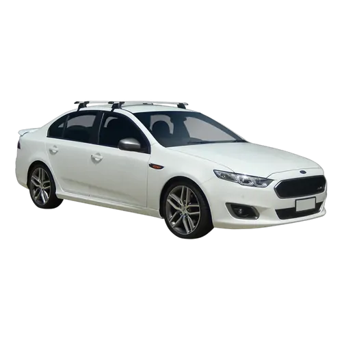 Yakima ThruBar 135cm Silver Pair (S17Y) To Suit Ford Falcon FG X 12/2014-/2016