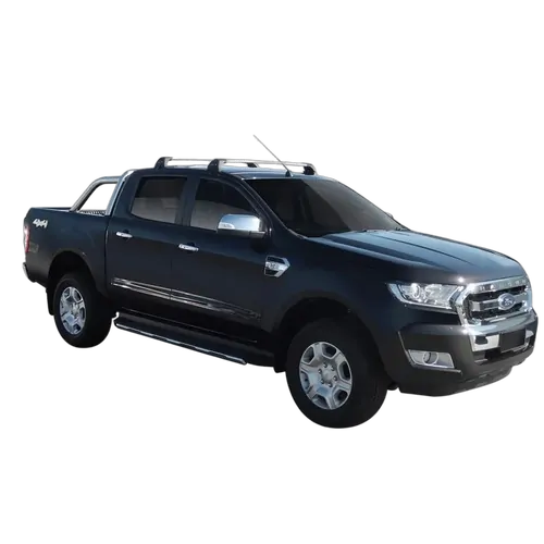 Yakima FlushBar 105cm Silver Pair (S7Y) To Suit Ford Ranger Double Cab 11/2011-06/2022