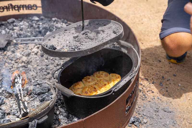 How to season a camp oven.